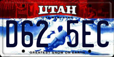 UT license plate D625EC