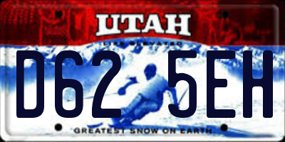 UT license plate D625EH