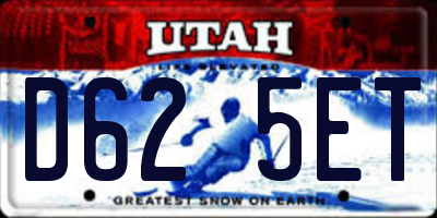 UT license plate D625ET