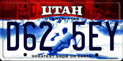 UT license plate D625EY