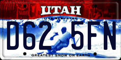 UT license plate D625FN