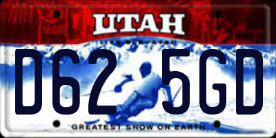 UT license plate D625GD