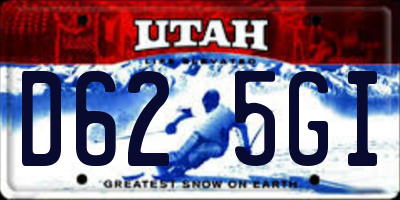 UT license plate D625GI