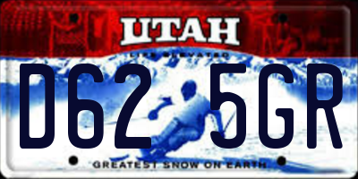 UT license plate D625GR