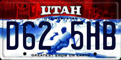 UT license plate D625HB