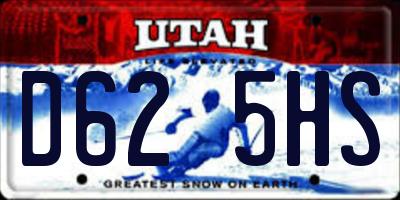 UT license plate D625HS