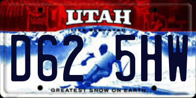 UT license plate D625HW