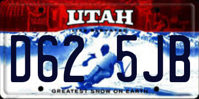 UT license plate D625JB