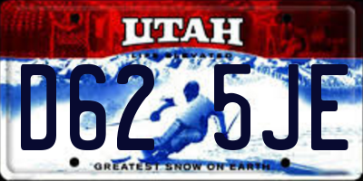 UT license plate D625JE