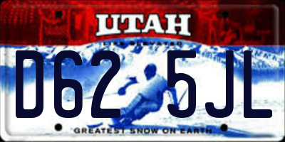 UT license plate D625JL