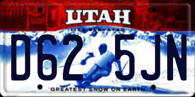UT license plate D625JN