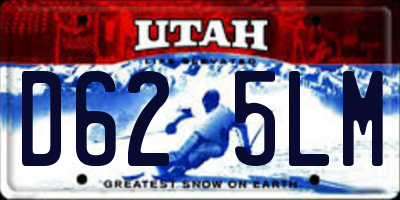 UT license plate D625LM
