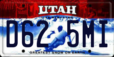 UT license plate D625MI