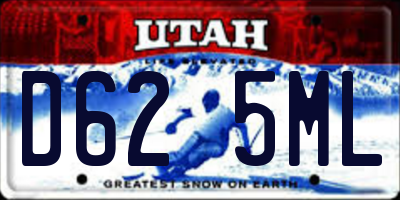 UT license plate D625ML