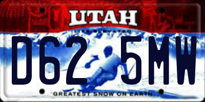 UT license plate D625MW