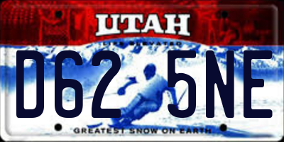 UT license plate D625NE