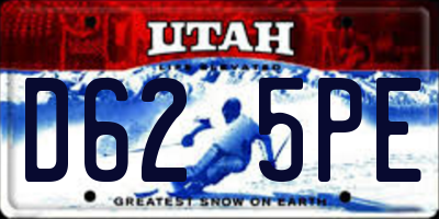 UT license plate D625PE