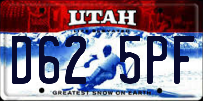 UT license plate D625PF