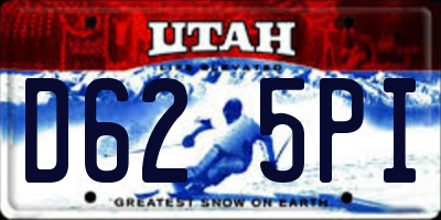 UT license plate D625PI