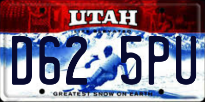 UT license plate D625PU