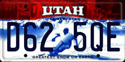 UT license plate D625QE