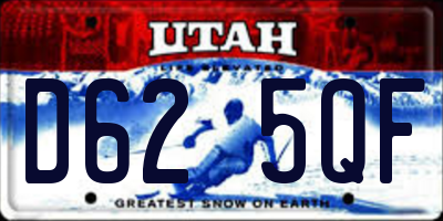 UT license plate D625QF