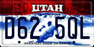 UT license plate D625QL