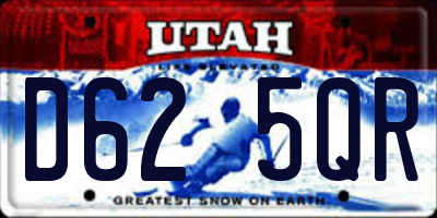 UT license plate D625QR