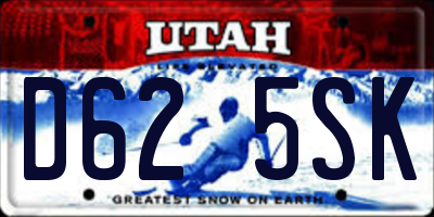 UT license plate D625SK