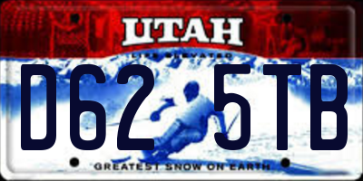 UT license plate D625TB