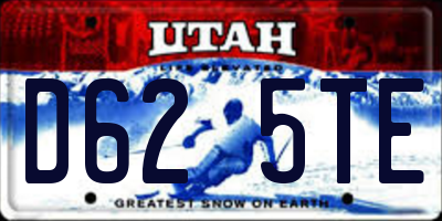 UT license plate D625TE