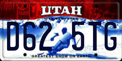 UT license plate D625TG