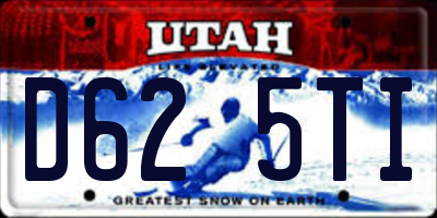 UT license plate D625TI