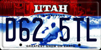 UT license plate D625TL