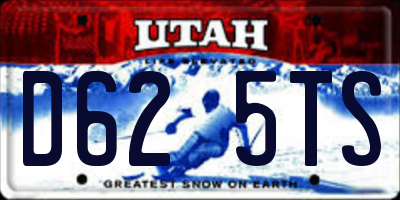 UT license plate D625TS