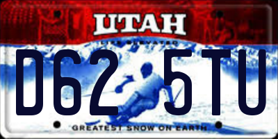 UT license plate D625TU