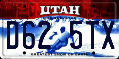 UT license plate D625TX