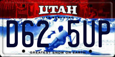 UT license plate D625UP