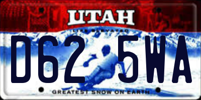 UT license plate D625WA