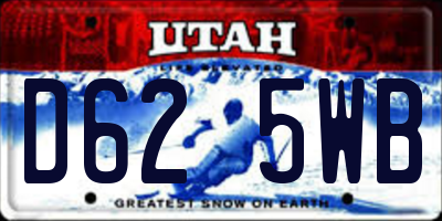 UT license plate D625WB