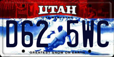 UT license plate D625WC