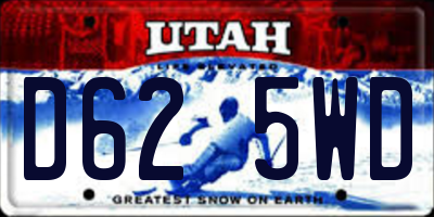 UT license plate D625WD