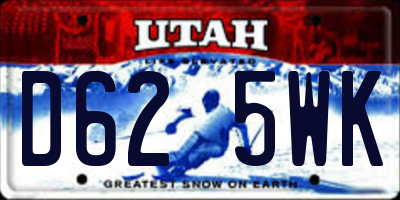 UT license plate D625WK