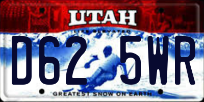 UT license plate D625WR
