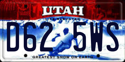 UT license plate D625WS
