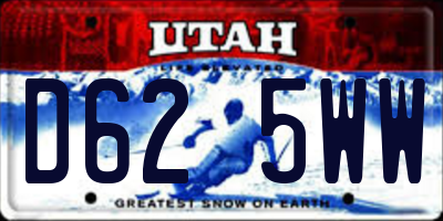 UT license plate D625WW