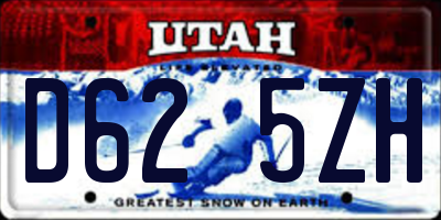 UT license plate D625ZH