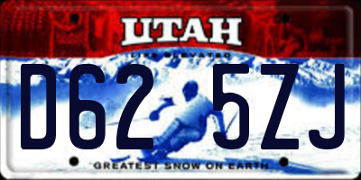 UT license plate D625ZJ