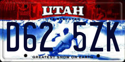 UT license plate D625ZK