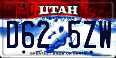 UT license plate D625ZW